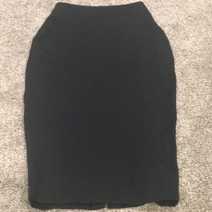 Express patterned black stretchy pencil skirt